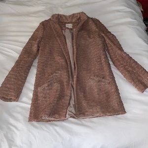 Silence + noise pink coat. Faux fur. Size small.